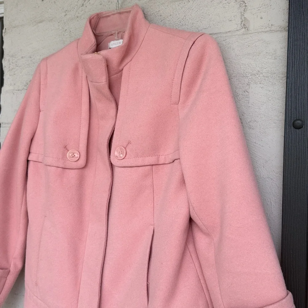 Chico's Casey Smooth Plush Jacket Blush  Pink Size 0 (US Size 4) - Picture 5 of 12